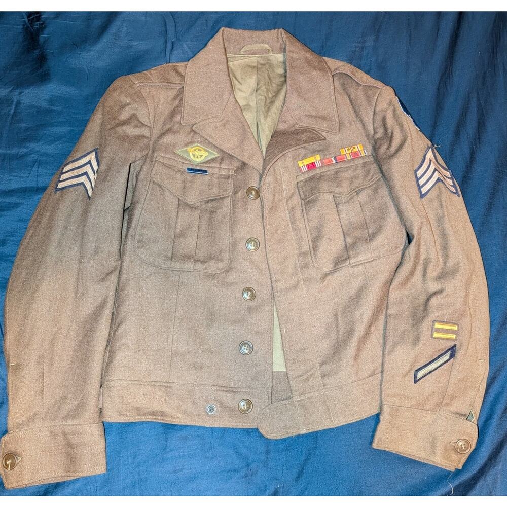 Vintage WWII WW2 Ike Jacket M1944 Jacket Wool Olive Drab 36R XS